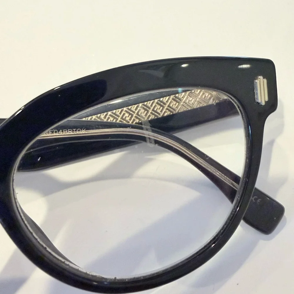 Fendi Roma Black Cat Eye Optical Glasses Frames FF Monogram FF0464/807 145 Italy